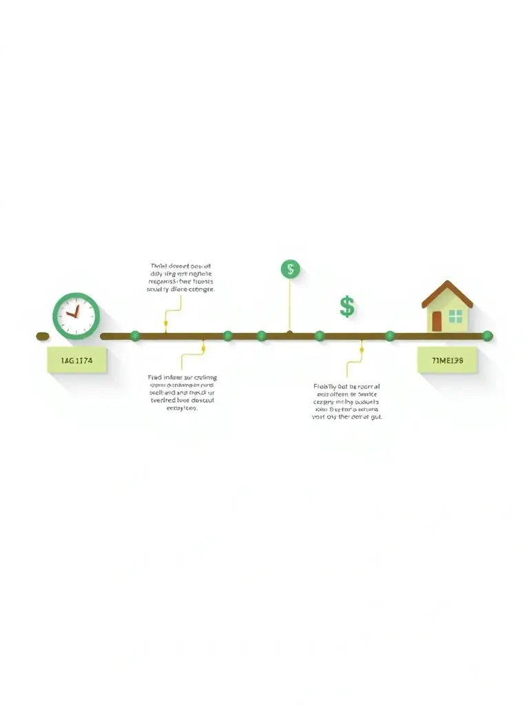 A visual representation of a quick timeline, showcasing the speed of the home buying process with OLD FASHIONED HOME BUYERS.